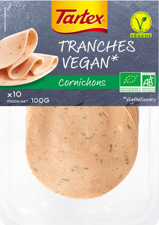 tranches vegan cornichons
